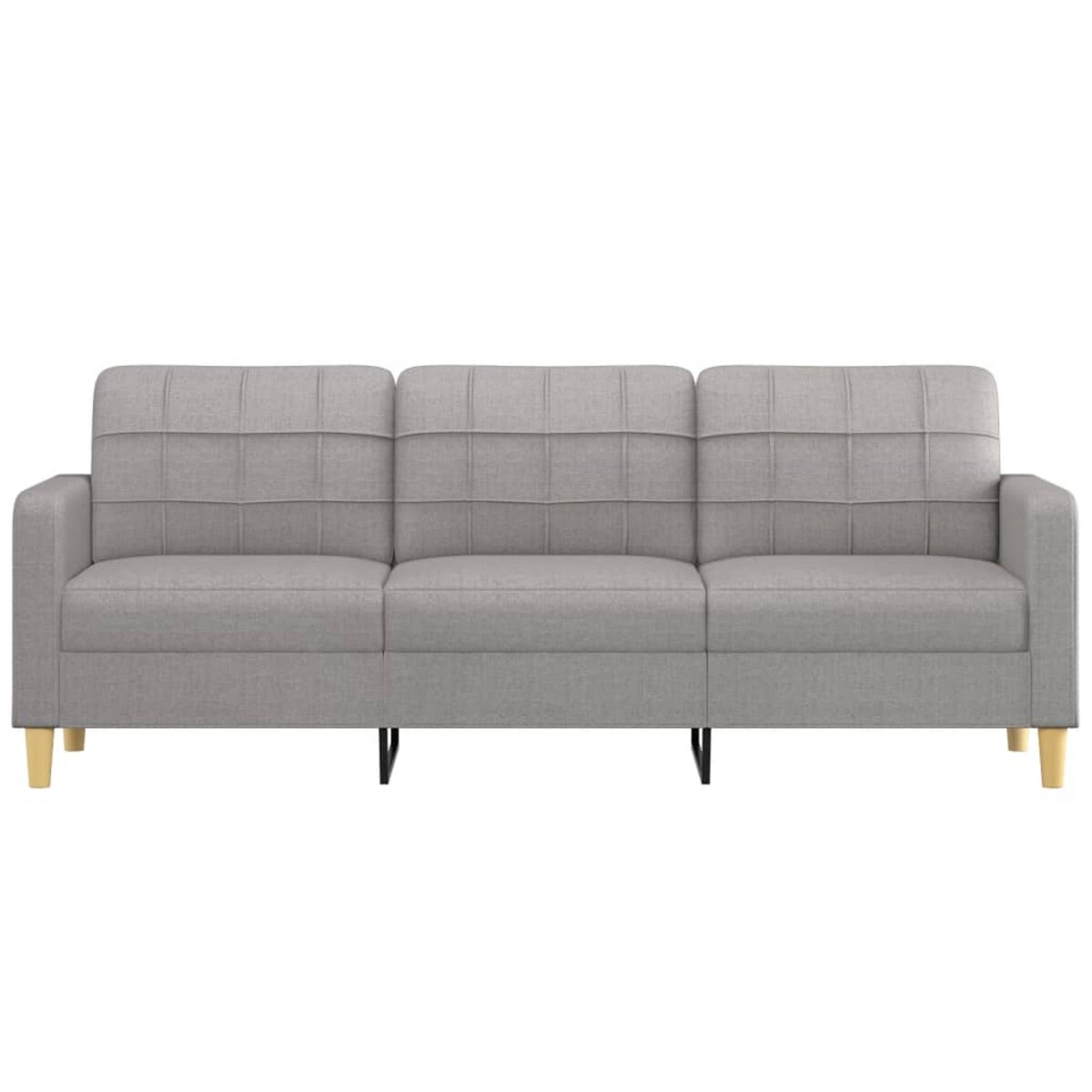 vidaXL Sofa 3-osobowa, jasnoszara, 210 cm, tapicerowana tkaniną