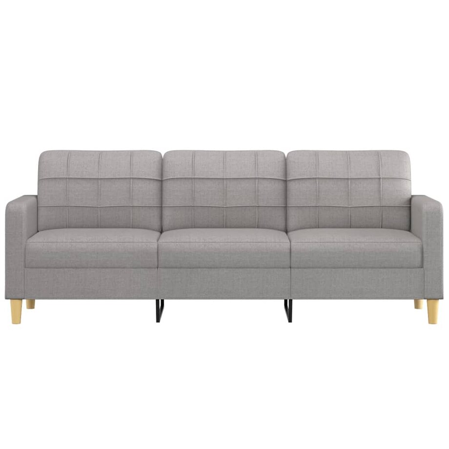 vidaXL Sofa 3-osobowa, jasnoszara, 210 cm, tapicerowana tkaniną