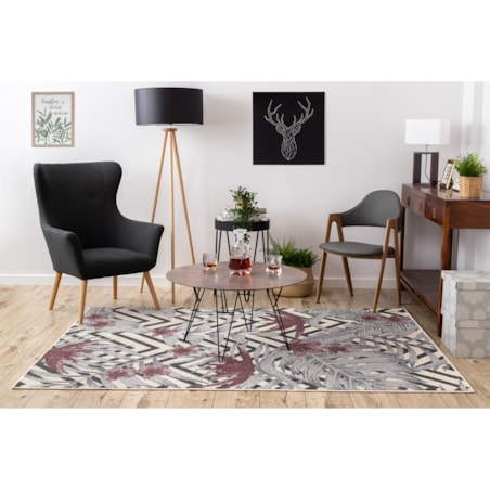 Dywan HEOS 78540 krem / bordo LIŚCIE 160x220 cm