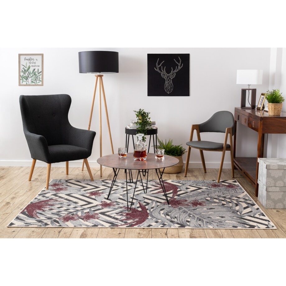 Dywan HEOS 78540 krem / bordo LIŚCIE 160x220 cm