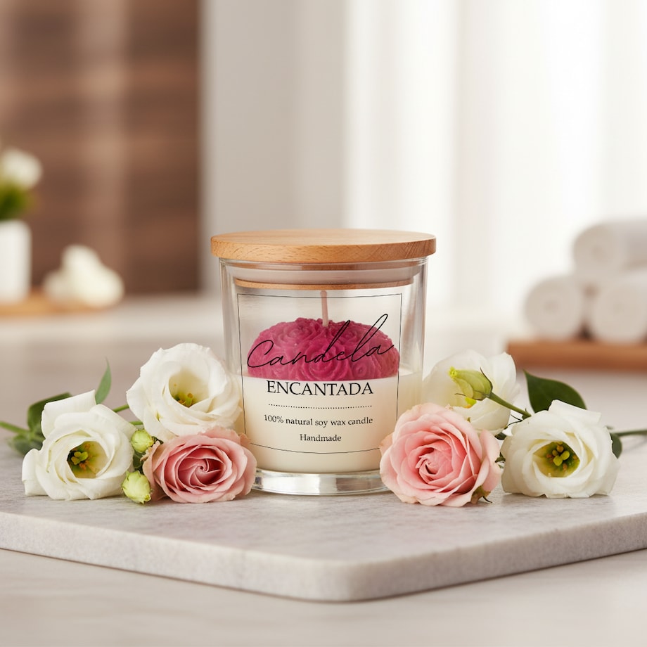 Świeca sojowa ZAPACHOWA świeczka SERCE handmade prezent CANDELA ENCANTADA