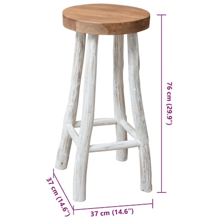 vidaXL Stołek barowy, lite drewno tekowe