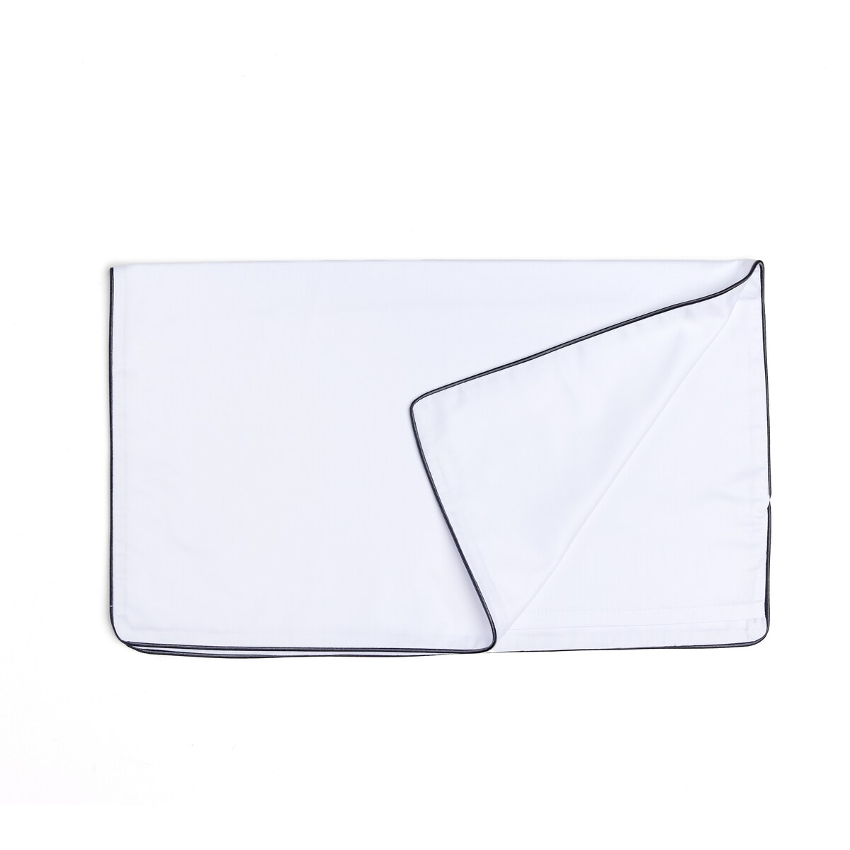 Pościel biała lamówka grafitowa, 140 x 200 cm, La Manta