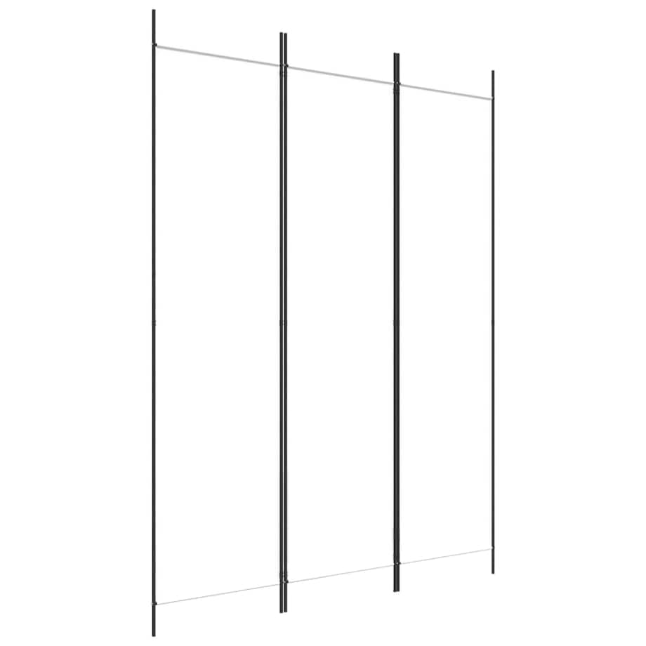 vidaXL Parawan 3-panelowy, biały,150x200 cm, tkanina