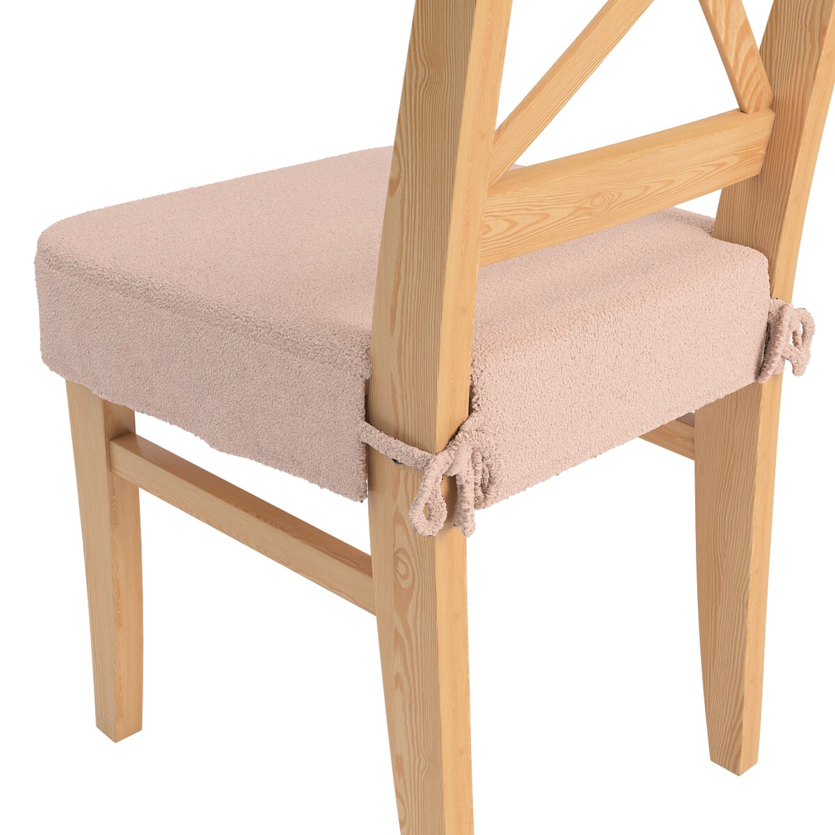 Siedzisko na krzesło Ingolf, różowa bukla, krzesło Inglof, Boucle Teddy