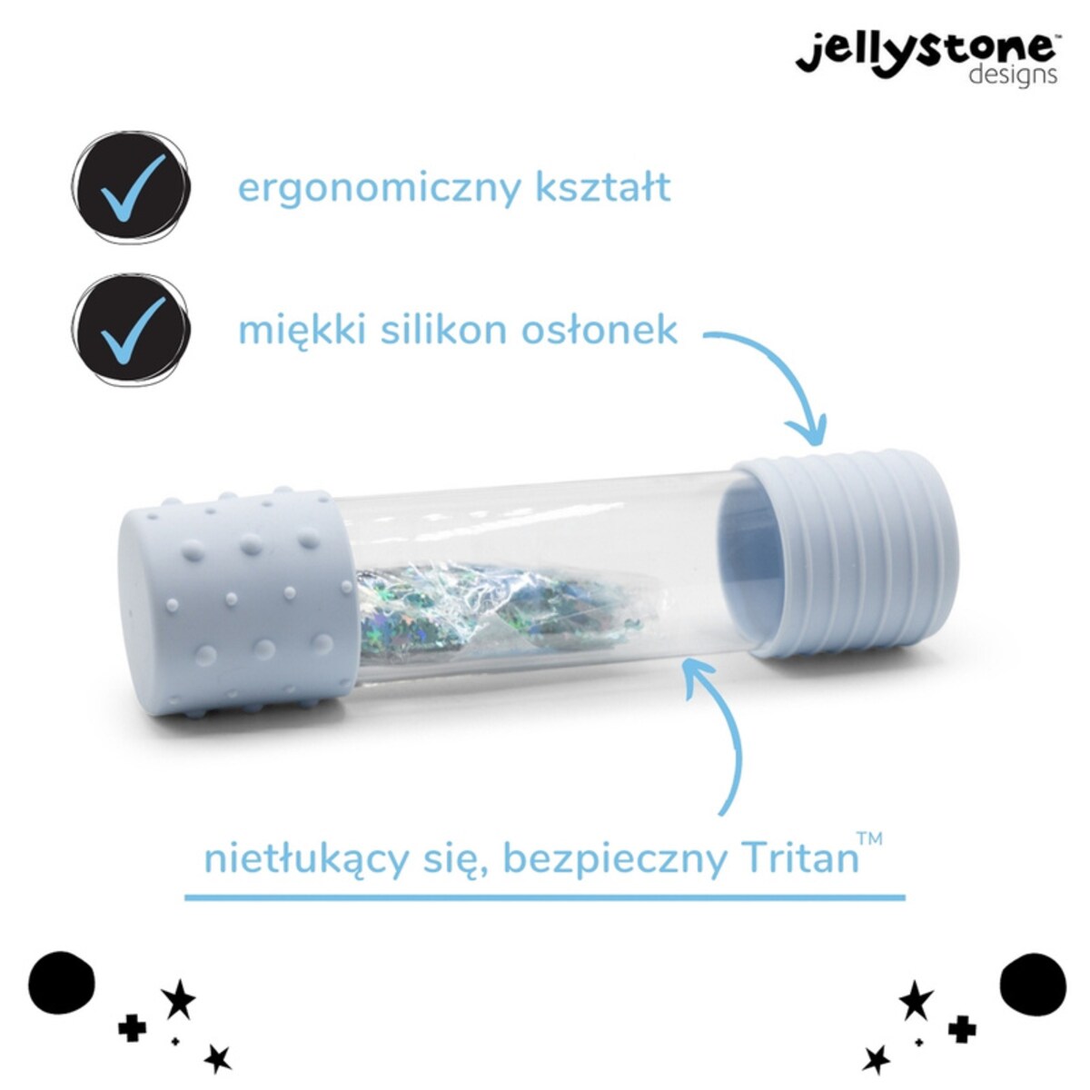 Butelka sensoryczna DIY, Śnieg Jellystone Designs