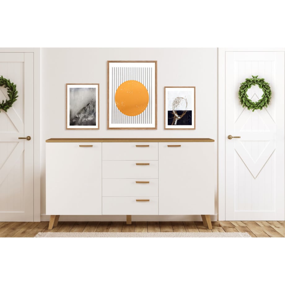 KONSIMO FRISK Skandynawska komoda biała z szufladami