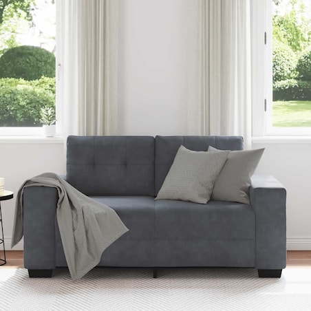 vidaXL Sofa dwuosobowa Ciemnoszara 120 cm Aksamit