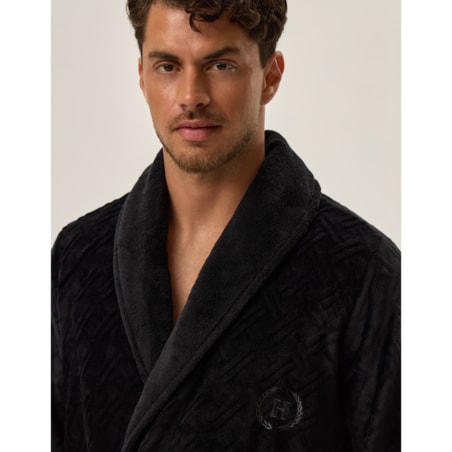 Szlafrok Huge 41941-99X Czarny Czarny, XXXL