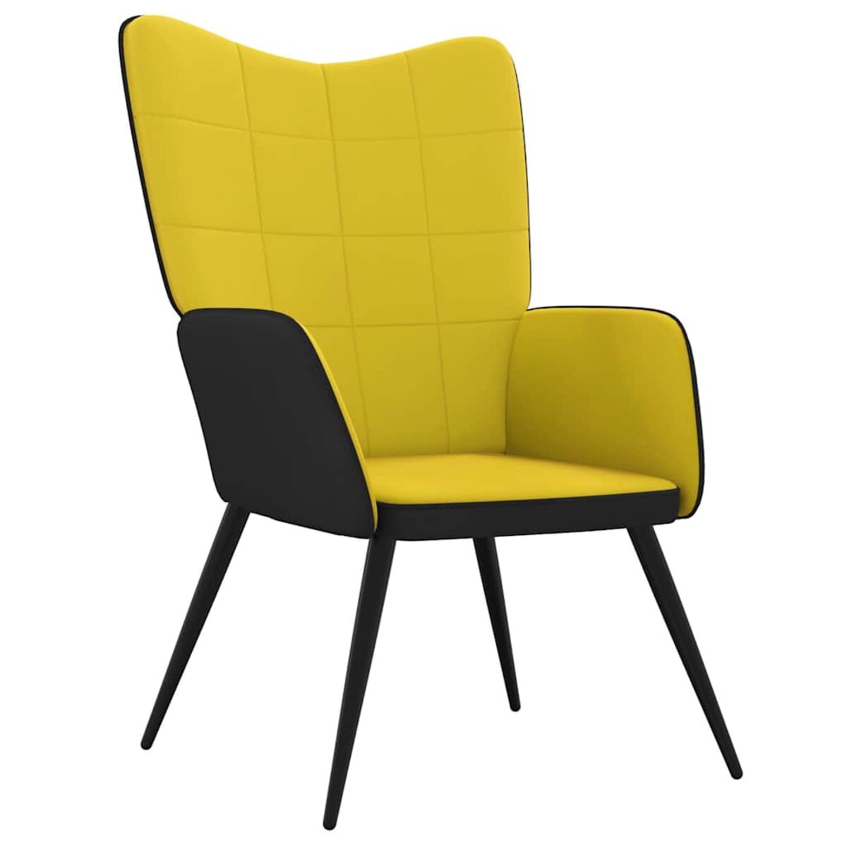 vidaXL Fotel, musztardowy żółty, obity aksamitem i PVC