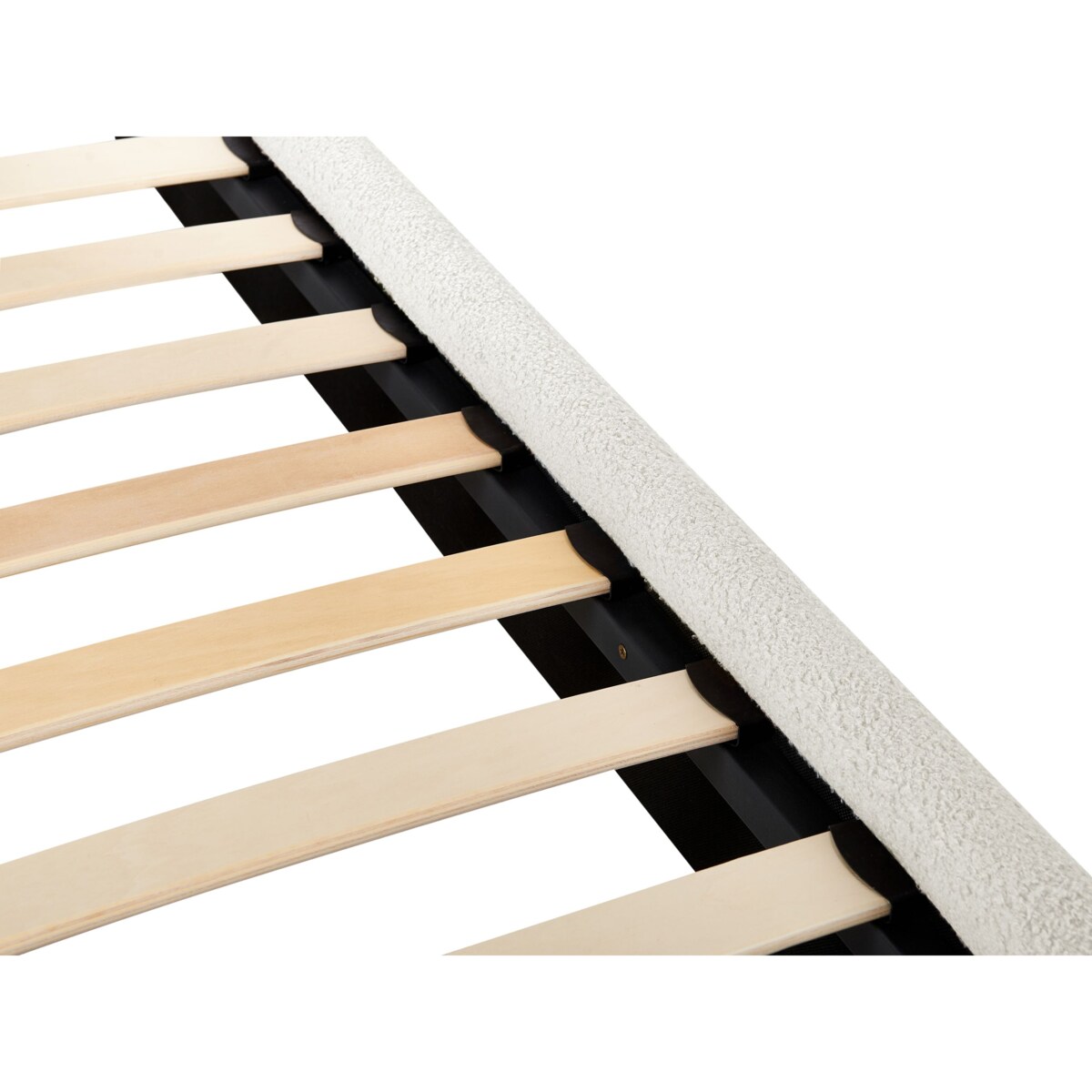 Łóżko Boucle LUNAN 140 x 200 cm Złamana biel