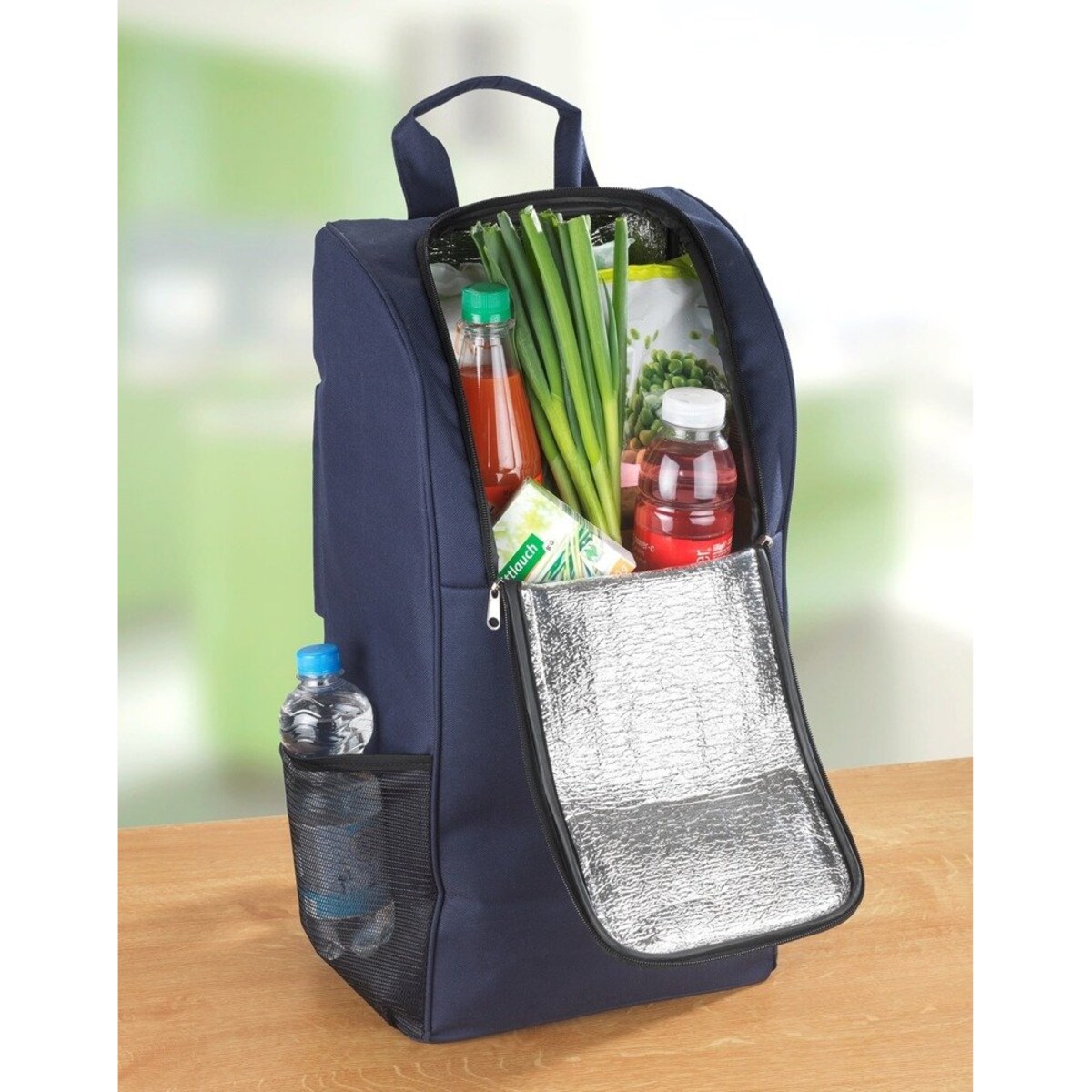 Wózek zakupowy z teleskopową rączką i rozkładanym siedziskiem, pojemna torba na stelażu z potrójnymi kółkami - 35 l