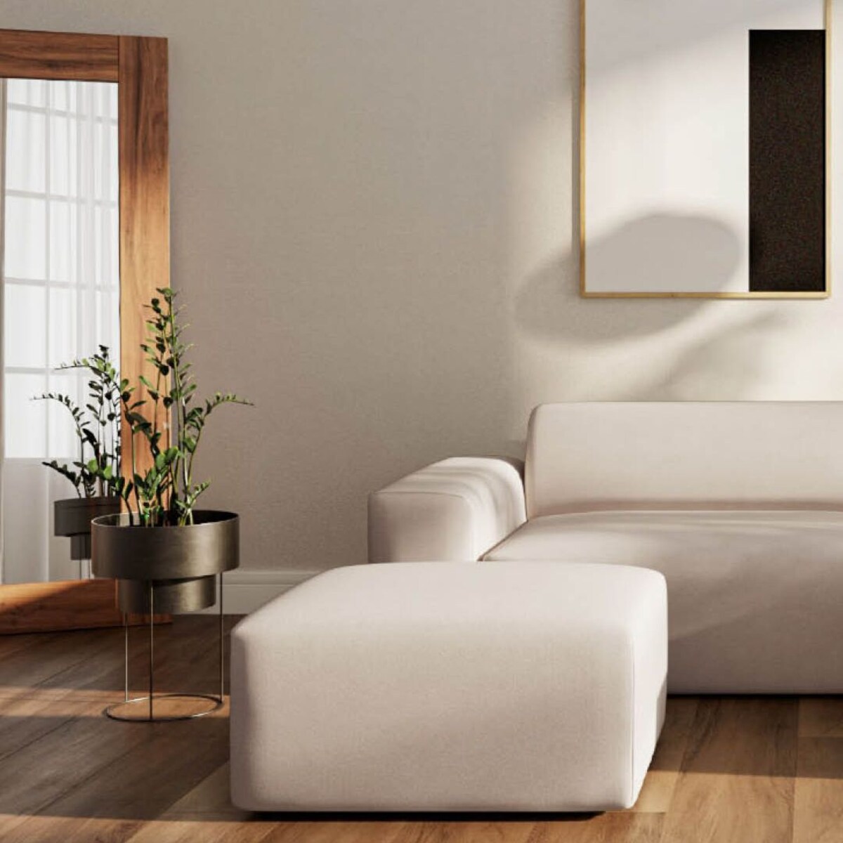 Villet Sofa narożna prawa beżowa