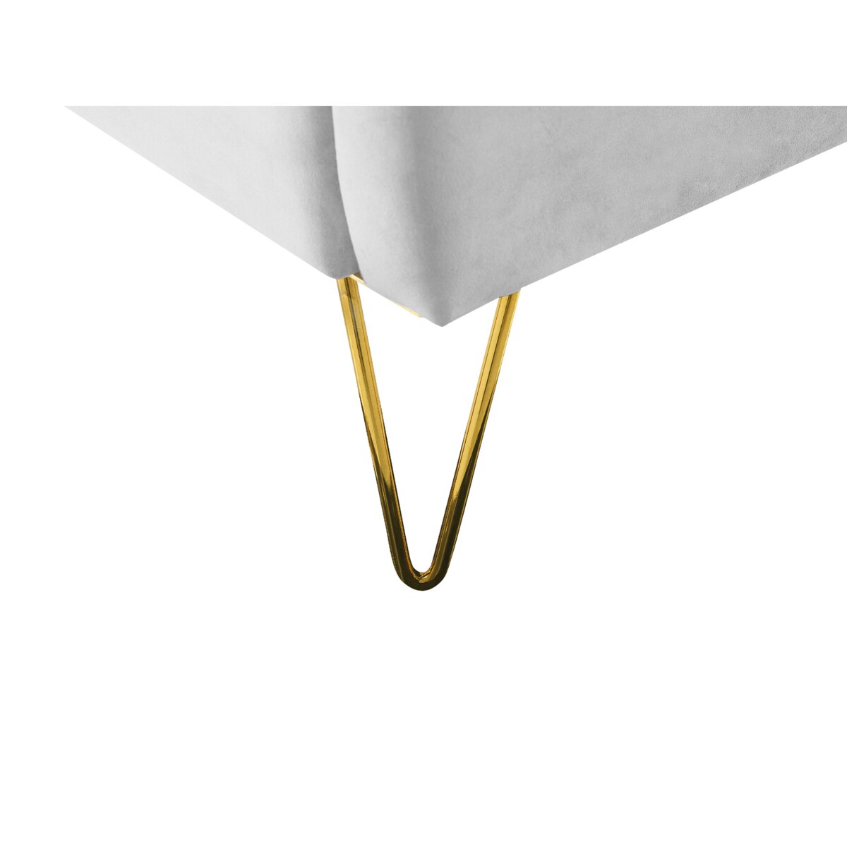 Łóżko welurowe 140 x 200 cm szare AMBILLOU