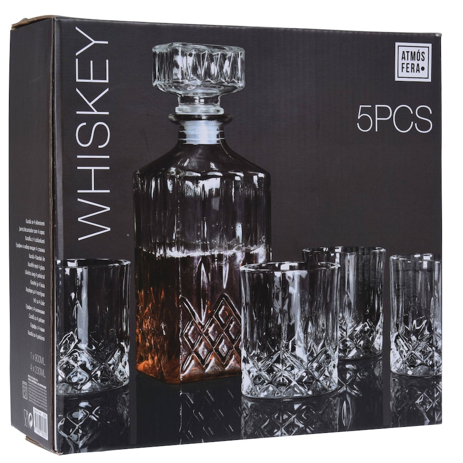 Karafka do whisky, 900 ml, 4 szklanki