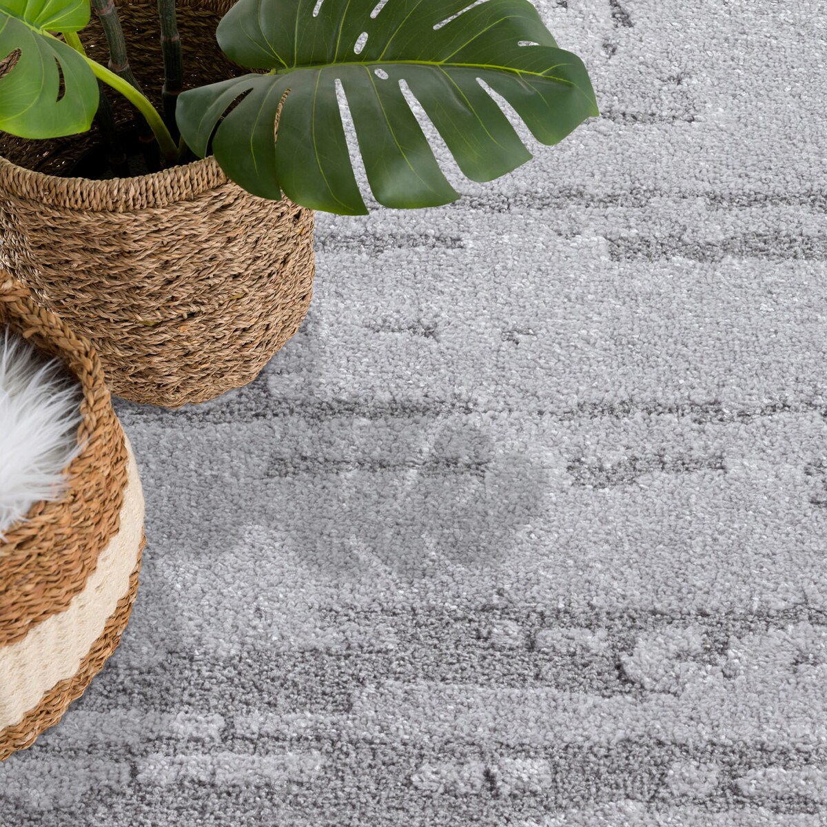 Dywan nowoczesny minimalistyczny high low Flaire 1710 szary 200x290