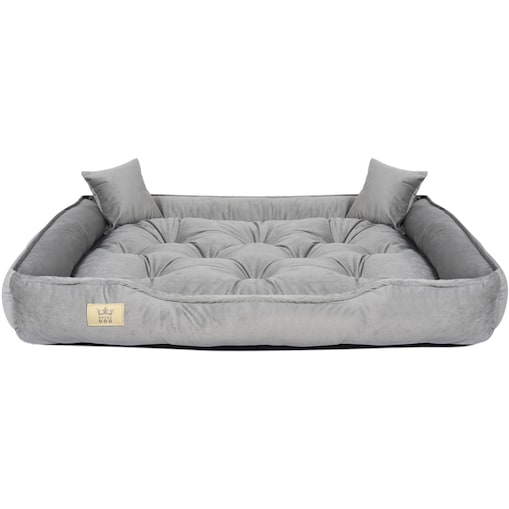 Legowisko Dla Małego Psa Welurowe 75X65 Cm Prestiżowe Szare