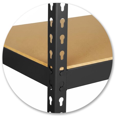 Regał metalowy magazynowy Humberg HR-854 czarny 183 x 90 x 40 cm 4854