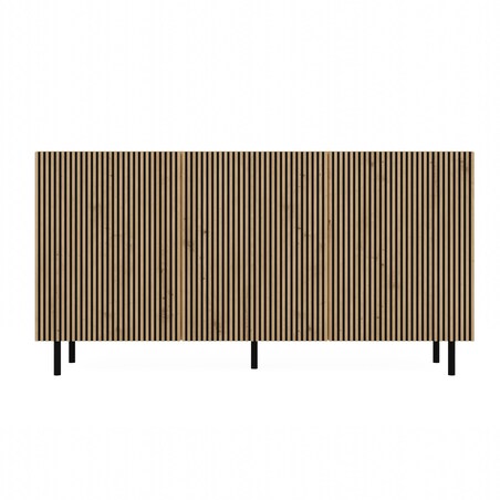 KOMODA KAMA3 SLIM RYFLOWANY FRONT LAMELE DĄB ARTISAN