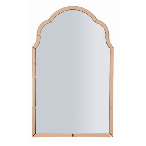Lustro ścienne Tangier, kolor różowy, płyta MDF i szkło, 62 x 1 x 100 cm, do salonu i przedpokoju, Mauro Ferretti