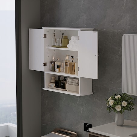 Szafka łazienkowa wisząca biała półka słupek ścienna loft nowoczesna 70 cm