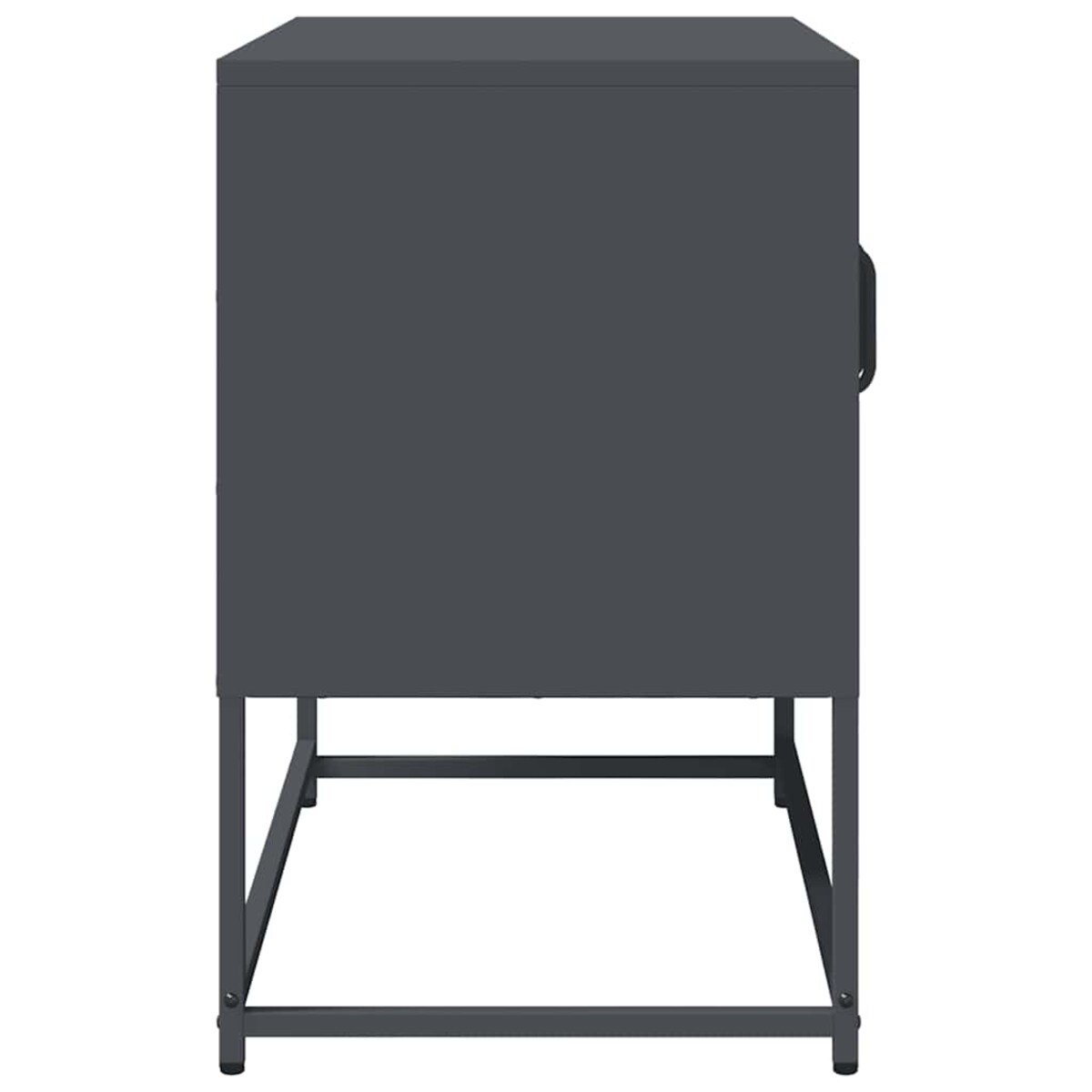 vidaXL Szafka RTV, czarna, 68x39x60,5 cm, stal walcowana na zimno