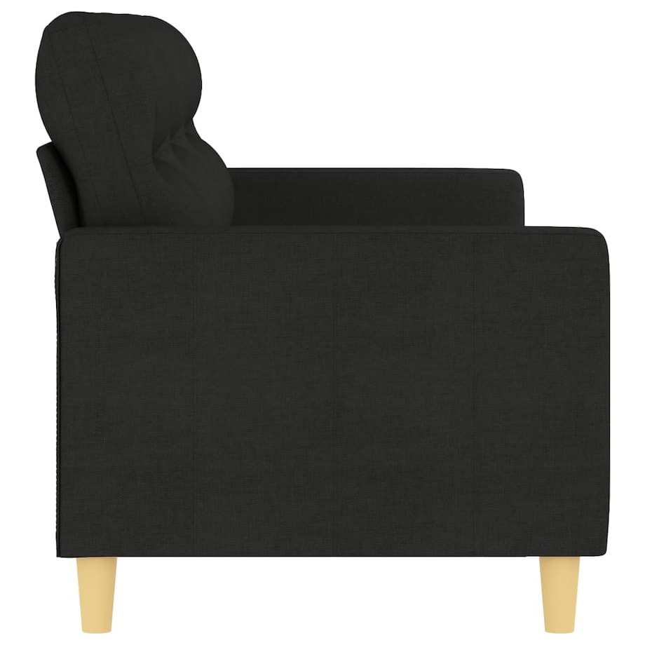 vidaXL Sofa 3-osobowa, czarna, 180 cm, tapicerowana tkaniną