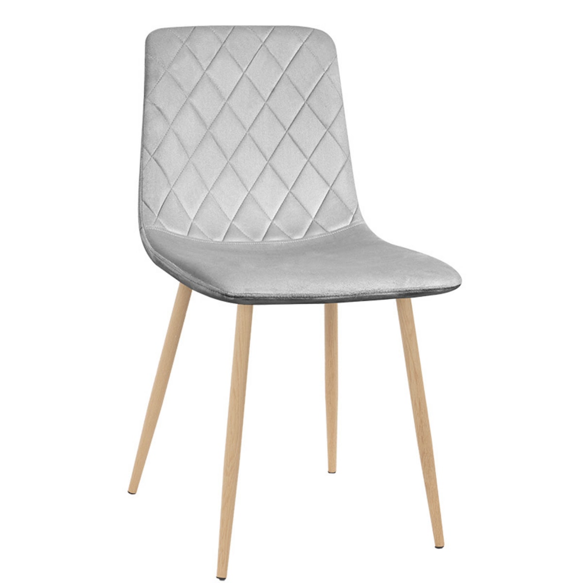 Krzesło tapicerowane welurowe do salonu kuchni jadalni velvet loft szare jasne nogi