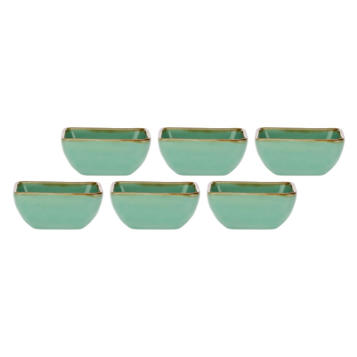 Zestaw 6 kwadratowych miseczek Concerto Verde Acqua - Miętowy, 8 cm