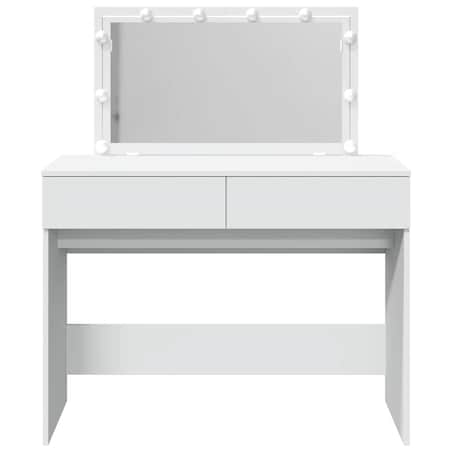 vidaXL Toaletka z oświetleniem LED, biała, 100x40x120 cm