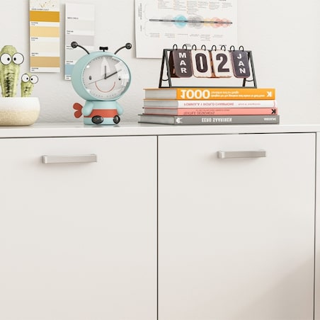 Regał biurowy 2-drzwiowy z półkami słupek szafka stojąca biały loft 108 cm