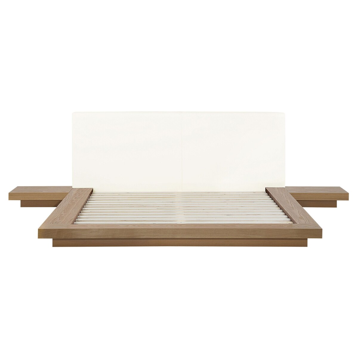 Łóżko ze stolikami nocnymi 160 x 200 cm jasne drewno ZEN