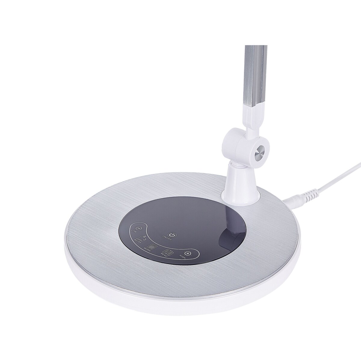 Lampa biurkowa LED metalowa srebrna GRUS