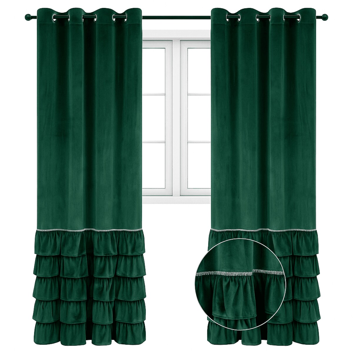 zasłona welurowa "ewelina" 140x250 cm butelkowa zieleń