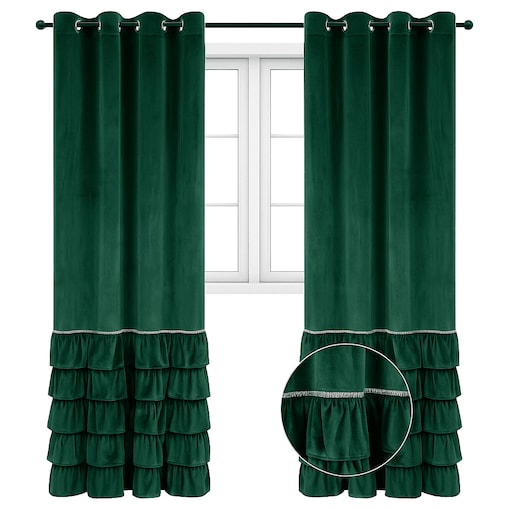 zasłona welurowa "ewelina" 140x250 cm butelkowa zieleń