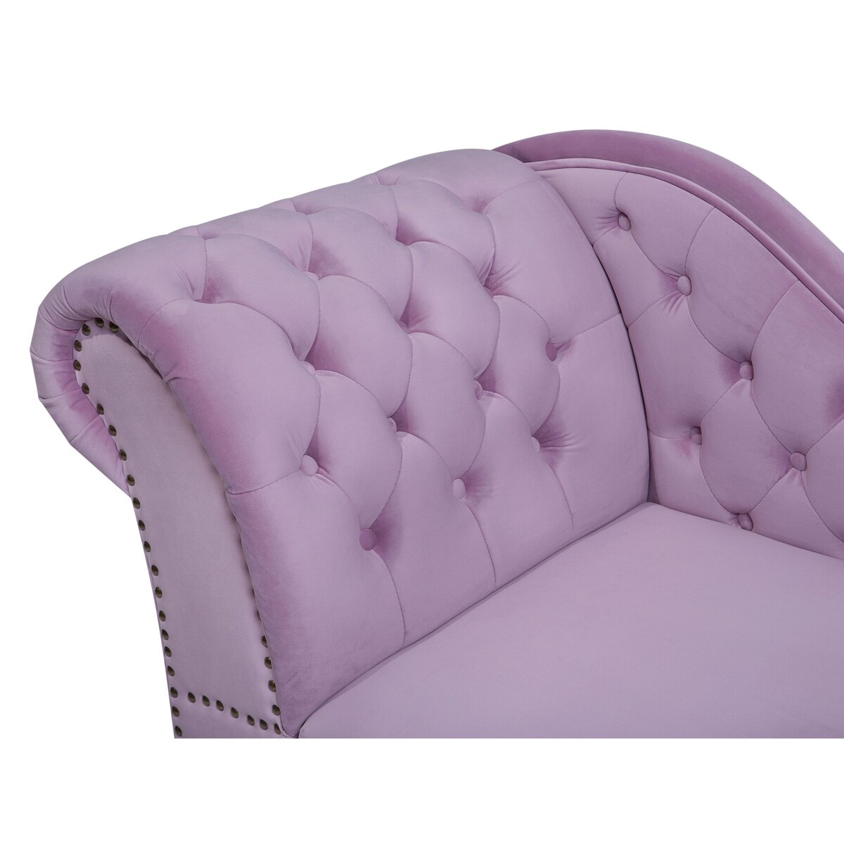 Szezlong welurowy lewostronny różowy NIMES