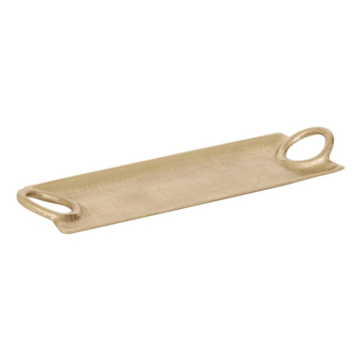 Taca aluminiowa, złota z uchwytami 45 cm