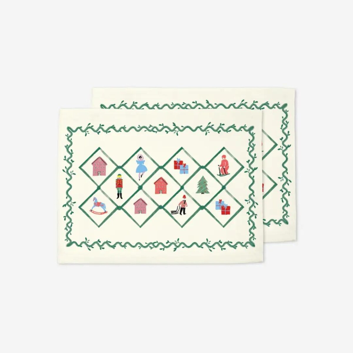 Podkładki świąteczne - Retro wieniec