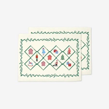 Podkładki świąteczne - Retro wieniec