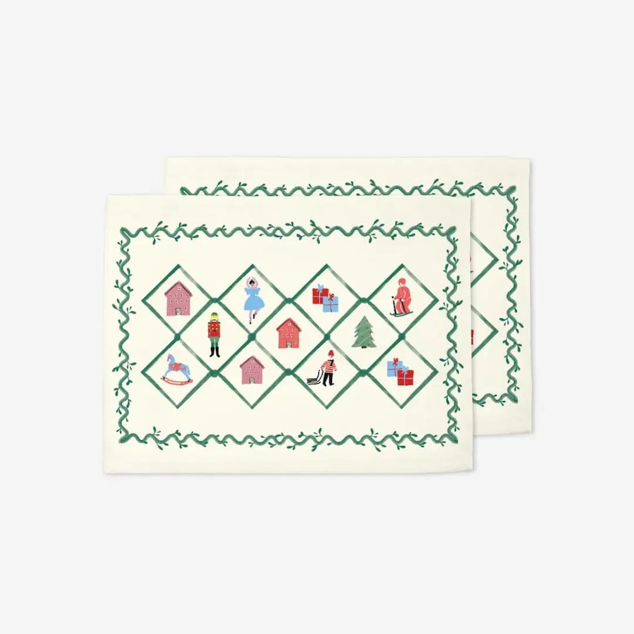 Podkładki świąteczne - Retro wieniec