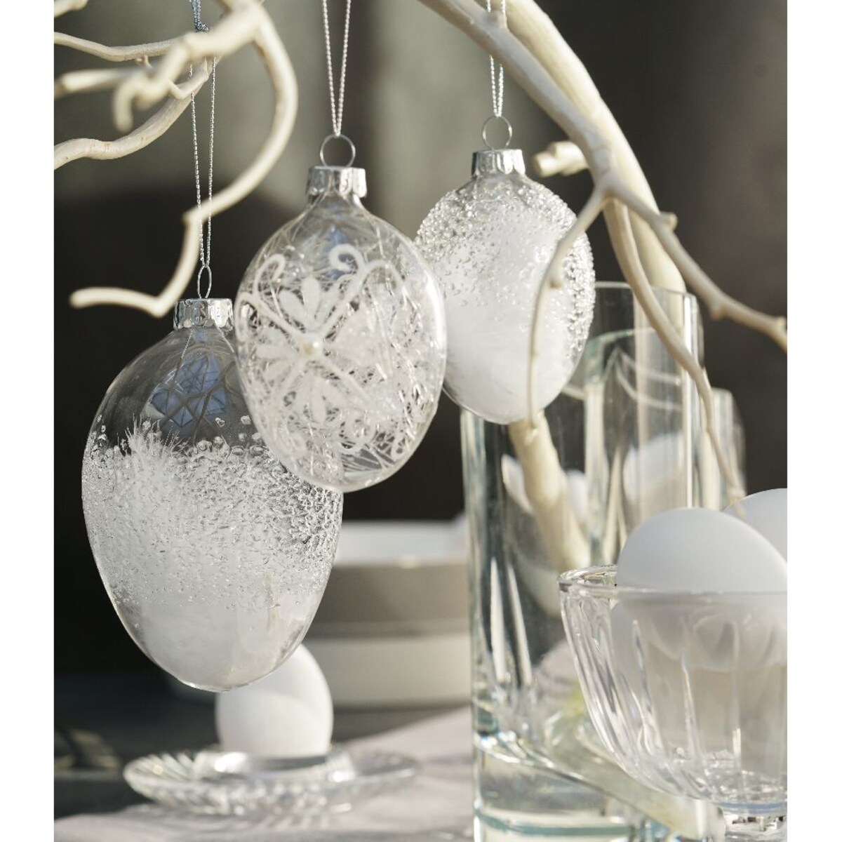 VILLA ITALIA Bombka jajko szklane dekorowane 8,5 cm