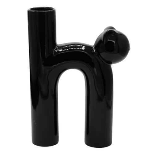 Wazon ceramiczny kot 25x18,2x6,5 cm GATELO czarny