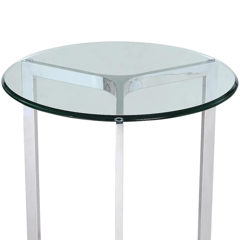 Stolik okrągły Hamptons HP-ST1229S Cosmolight szklany przezroczysty