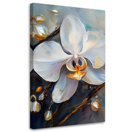 Obraz do salonu sypialni Orchidea Storczyki Białe Kwiaty 70x100