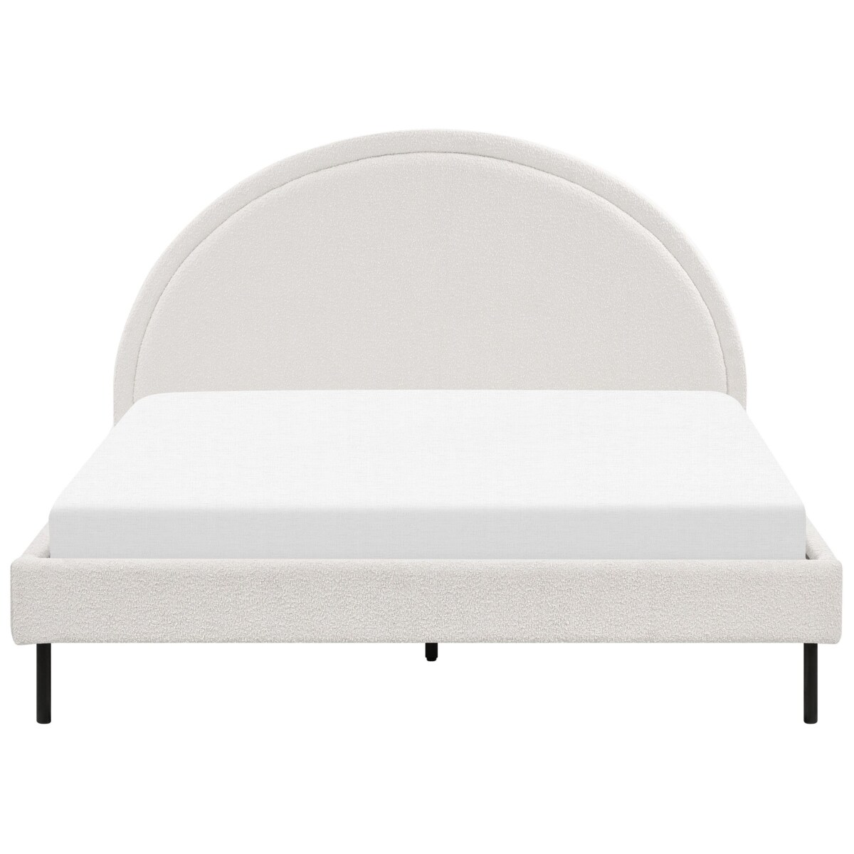 Łóżko boucle 160 x 200 cm białe MARGUT