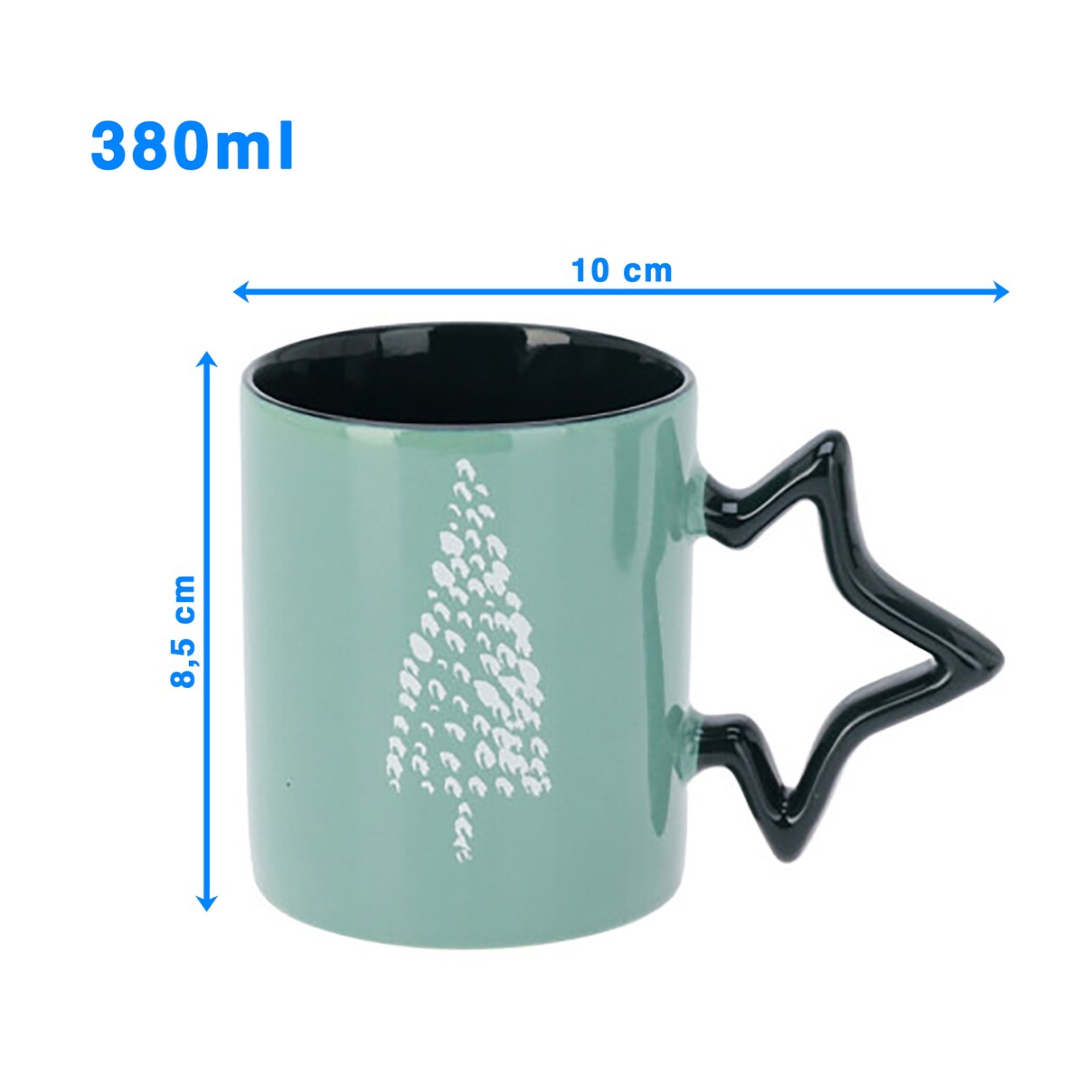 Kubek Z Uchem Świąteczny 380 Ml Porcelanowy Zimowy Świąteczny