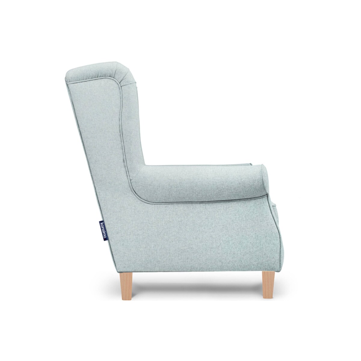 KONSIMO MILES Fotel uszak zielony drewniane nóżki