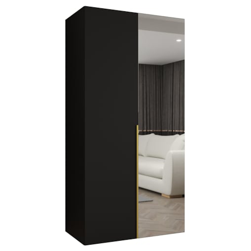 Szafa uchylna otwierana ALICANTE 2 100 wys. 202 cm Czarny + u. Złoty