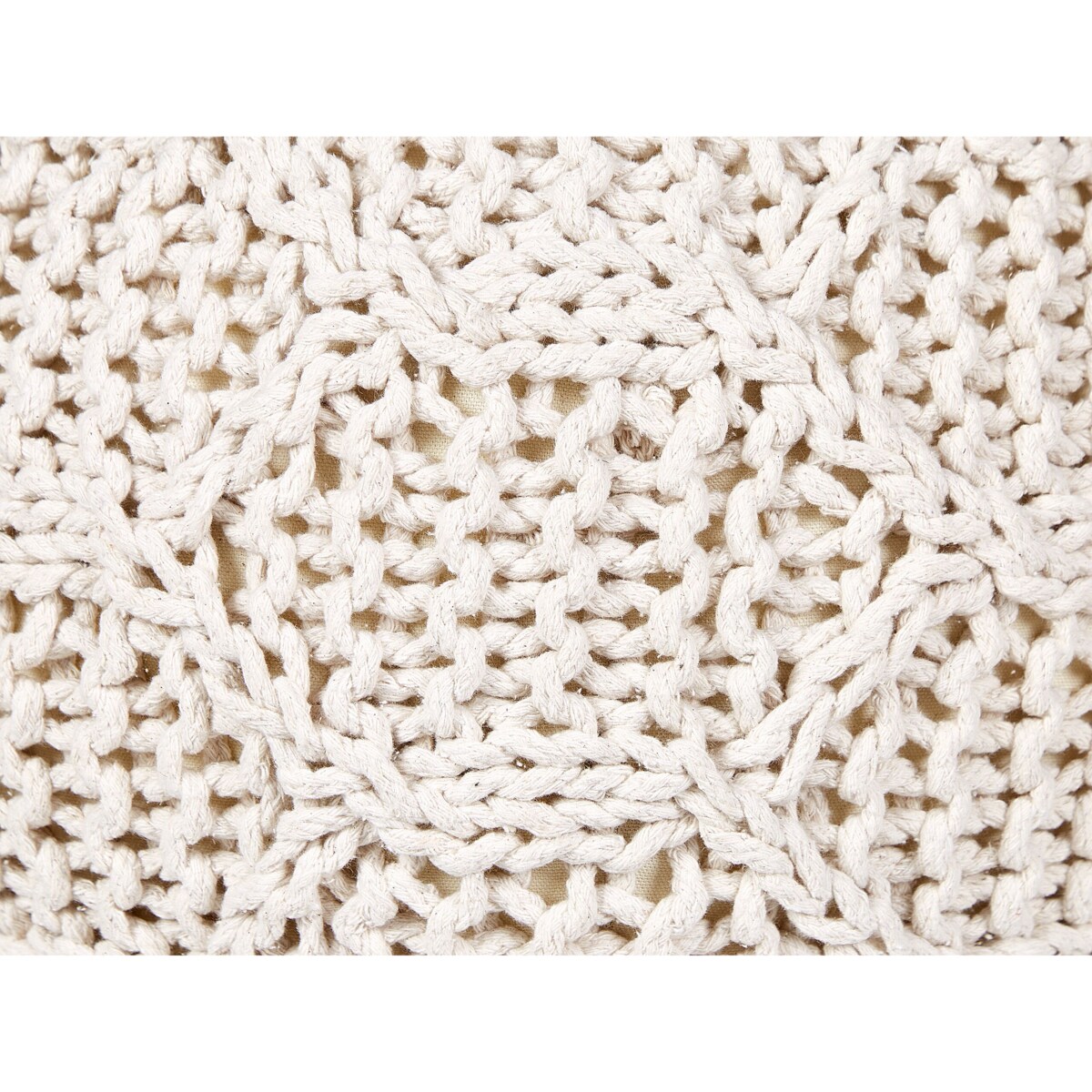 Puf makrama 50 x 35 cm beżowy TRIMAN