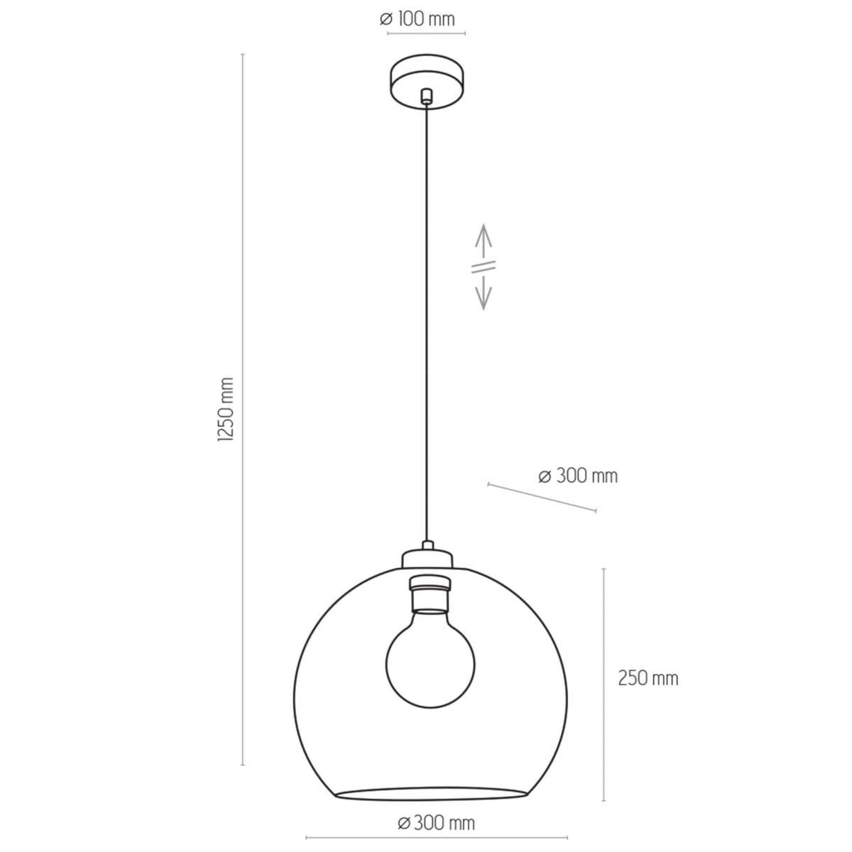 Jednopunktowa lampa wisząca kula Cubus 4292 TK Lighting przydymiona